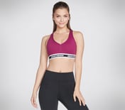 GOFLEX JACQUARD BRA, MAGENTA Apparel Lateral View