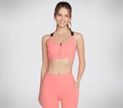 GO FLEX ZIP FRONT BRA, CCORAL Apparel Lateral View