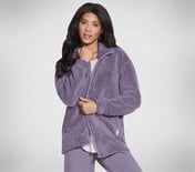 DOWNTIME JACKET, GREY/PURPLE Apparel Lateral View