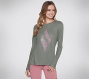 SKECHERS DIAMOND SCRIPT LONG, LIGHT GREEN Apparel Lateral View