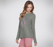 SKECHERS DIAMOND SCRIPT LONG, LIGHT GREEN Apparel Bottom View