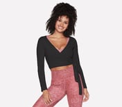 GODRI SERENE WRAP TOP, BBBBLACK Apparel Lateral View