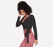 GODRI SERENE WRAP TOP, BBBBLACK Apparel Bottom View