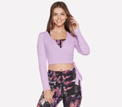 GODRI SERENE WRAP TOP, PURPLE/PERIWINKLE