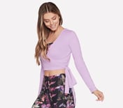 GODRI SERENE WRAP TOP, PURPLE/PERIWINKLE