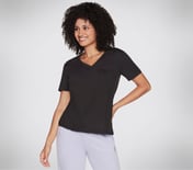 GODRI SERENE V-NECK T-SHIRT, BBBBLACK