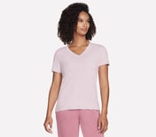 GODRI SERENE V-NECK T-SHIRT, PINK/LAVENDER Apparel Lateral View
