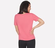 GODRI SERENE V-NECK T-SHIRT, RED/BLUE