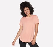 GODRI SWIFT TUNIC T-SHIRT, CORAL/LIME Apparel Lateral View