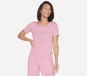 GODRI RESTORATIVE RIB T-SHIRT, PINK/GREY Apparel Lateral View