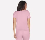 GODRI RESTORATIVE RIB T-SHIRT, PINK/GREY Apparel Top View