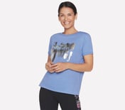 SKECHERS SHINE T-SHIRT, PERIWINKLE Apparel Lateral View