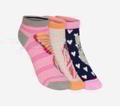 3PK GIRLS NON TERRY FEATHER LOW CUT, MMULTI