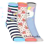 3 Pack of GIRLS NON TERRY CREW- FLA, MMULTI