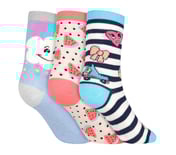 3 Pack of GIRLS NON TERRY CREW- FLA, MMULTI