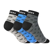 3PK MENS AOP NON TERRY ANKLE, BLACK/CHARCOAL/BLUE
