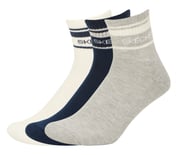 3PK MENS SOLID HALF TERRY ANKLE, NVY/GRY/WHT