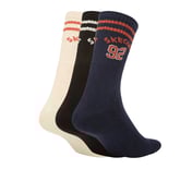 3PK MENS 92 HALF TERRY CREW, NATURAL/NAVY