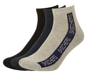 3PK MENS CONTRAST HALF TERRY ANKLE, BLACK/CHARCOAL/BLUE