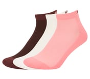 3PK WOMENS JACQUARD NON TERRY ANKLE, BLACK/MAUVE