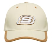 PEACHED BASEBALL HAT , OFF WHITE/BROWN