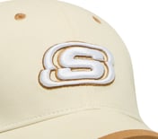 PEACHED BASEBALL HAT , OFF WHITE/BROWN