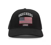 USA FLAG TRUCKER HAT, BBBBLACK Accessories Right View