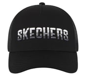 TEXTURED LOGO TRUCKER HAT, BLACK