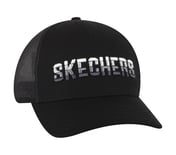 TEXTURED LOGO TRUCKER HAT, BLACK