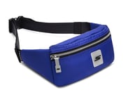 WAIST BAG WITH METALLIC ZIPPER, BLUE/GREEN