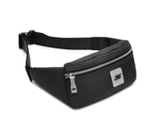 WAIST BAG WITH METALLIC ZIPPER, BBBBLACK