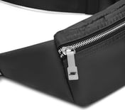 WAIST BAG WITH METALLIC ZIPPER, BBBBLACK