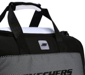 MONOCHROME DUFFLE BAG WITH MESH DETAILED, BLACK/WHITE