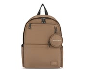 MICRO POLYESTER SINGLE COMPARTMENT & COIN POUCH BACKPACK, BROWN Accessories Lateral View