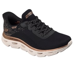 Skechers Slip-ins: BOBS Sport Arc Waves - Urban Sparkle — BLACK / GOLD 4