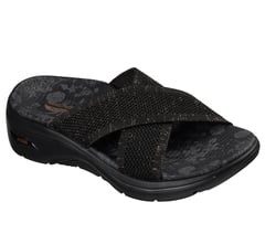 GO WALK Arch Fit 2.0 Sandal - Talia — BLACK / ROSE GOLD 4