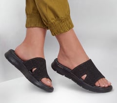 GO WALK Flex Sandal - Lucy — BLACK / ROSE GOLD 2