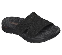 GO WALK Flex Sandal - Lucy — BLACK / ROSE GOLD 5