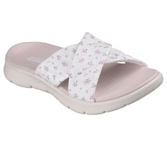 GO WALK Flex Sandal - Cozy Fit Blossom — WHITE / PINK 5