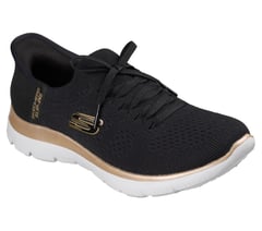Skechers Slip-ins: Summits - Night Chic — BLACK / ROSE GOLD 4