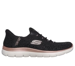 Skechers Slip-ins: Summits - Brilliant Shine — BLACK / ROSE GOLD 1