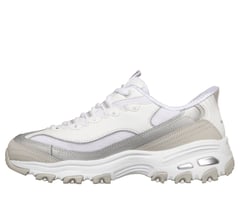 Skechers Slip-ins: D'Lites - Smooth Nostalgia — WHITE / SILVER 5