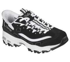 Skechers Slip-ins: D'Lites - Fan Girl — BLACK / WHITE 4