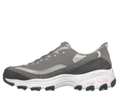 Skechers Slip-ins: D'Lites - Classic Comeback — GRAY / LIGHT PINK 5