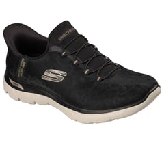 Skechers Slip-ins: Arch Fit Summits - Luxe Leopard — BLACK / GOLD 4