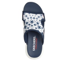 Contour Foam Sandal - Cozy Fit Americana Aura — WHITE / NAVY 2