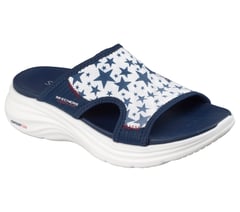 Contour Foam Sandal - Cozy Fit Americana Aura — WHITE / NAVY 4