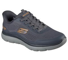 Skechers Slip-ins: Summits - Leyter — CHARCOAL / ORANGE 4