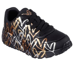 Skechers x JGoldcrown: UNO Lite - Metallic Love — BLACK / GOLD 4