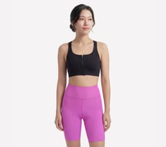 GO WALK Zip Front Bra — BLACK 1